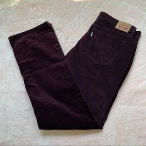 Levi’s Burgundy Straight Cut Velvet Pants